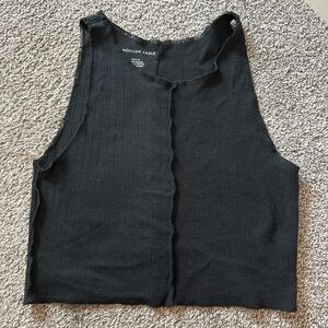 American Eagle Outfitters Black Ribbed Tank Top